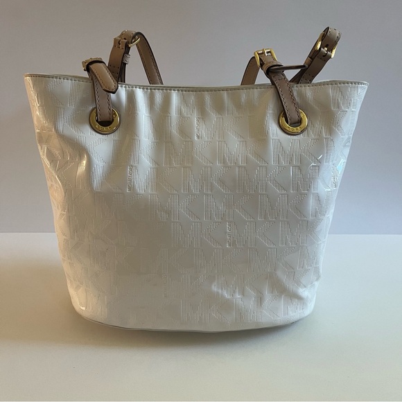 Michael Kors White Signature Tote Bag - Picture 1 of 14